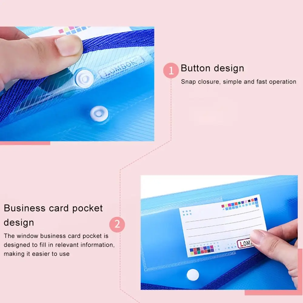 Vendita calda Borsa in PVC Custodia per cancelleria Borsa per documenti Cartella per buste Organizzatore di file Cartelle di file A4