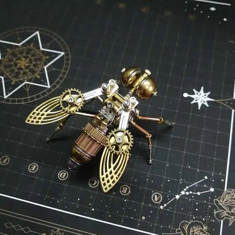 

DIY Little Bee Metal Model Kit Steampunk Mechanical Insects Creative Assembly Handmade Toy for Boys Children Gift