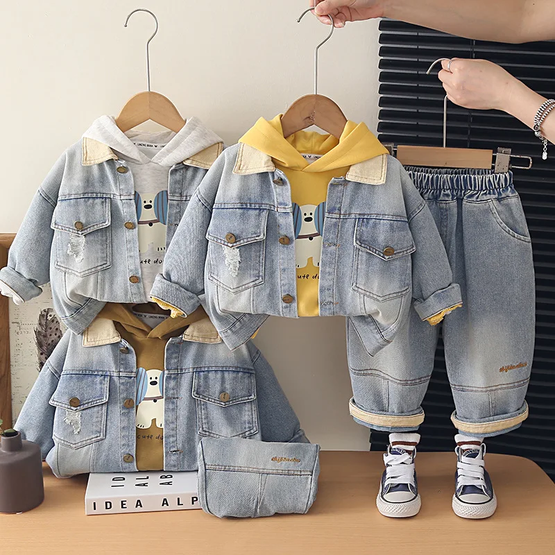 New Autumn Baby Girls Clothes Suit Children Boys Jacket Hoodies Pants 3Pcs/Sets Infant Clothing Toddler Costume Kids Tracksuits