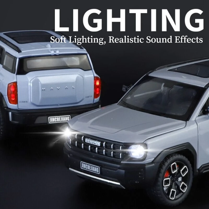 1:24 하발 쿠고 시뮬레이션 합금 장난감 자동차 |   사운드, 라이트 및 풀백 기능을 갖춘 6도어 모델(장식용 장식품)