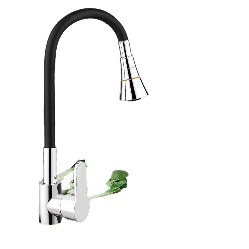 Modern Single Household Kitchen Faucet Cold Hot Water Sink with Single Cooling Faucet Two-in-One Universal Rotatable Vegetable
