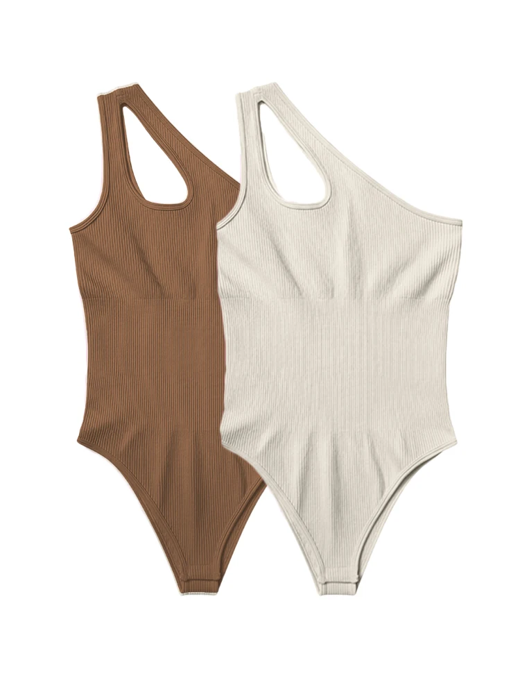 Body de Yoga para mujer, Color sólido, sin mangas, Sexy, entrenamiento físico, transpirable, un hombro, deporte, Yoga, mono ajustado