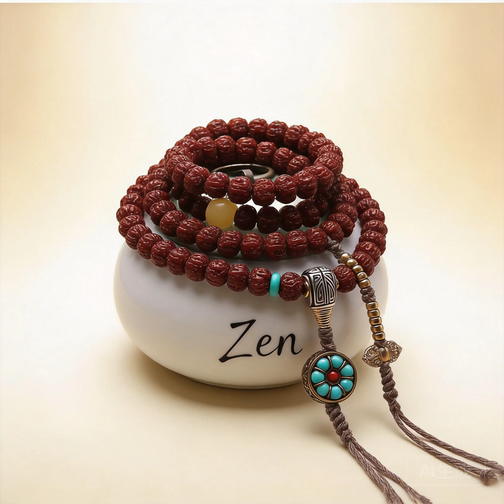 

Unisex Tibetan Style 108 Mala Beads Bracelet For Meditation Prayer 2026 Five Petal Short Stalk Rudraksha Jadeified Bodhi Machine