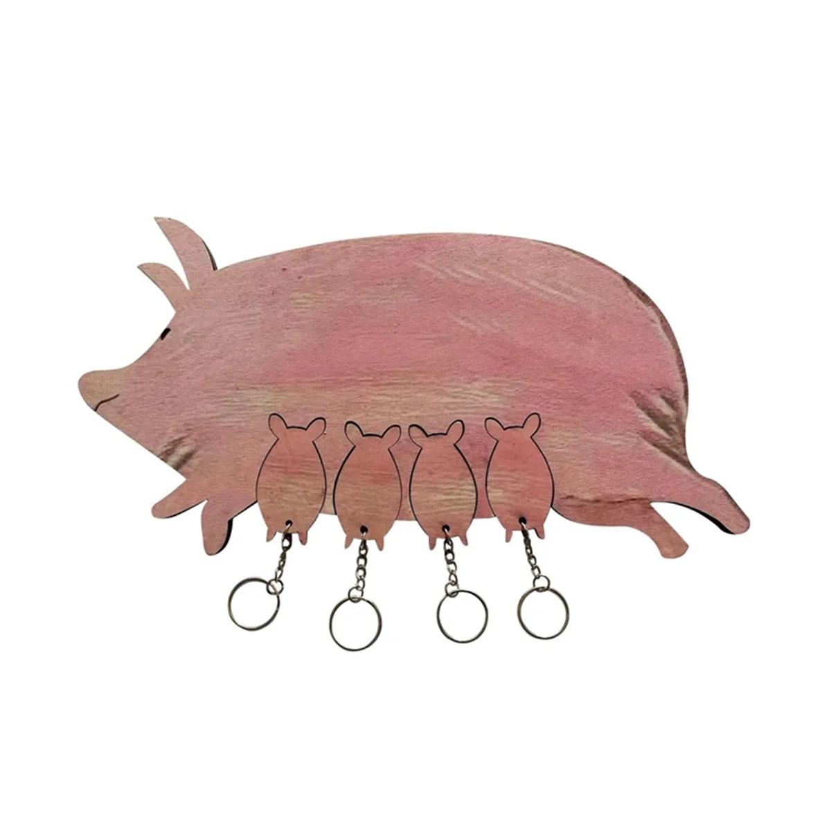 Piggy Key Ring Wall Sculpture Decorative Key Holder Hanging Board Key Chain Pendant Decoration Key Door Hook