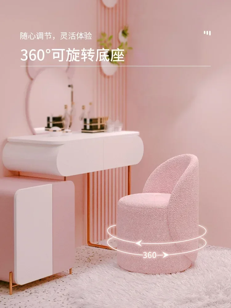 الشمال ماكياج البراز كراسي خلع الملابس ضوء غرفة نوم فاخرة الكشمير لامب مسند الظهر منضدة الزينة البراز الأثاث