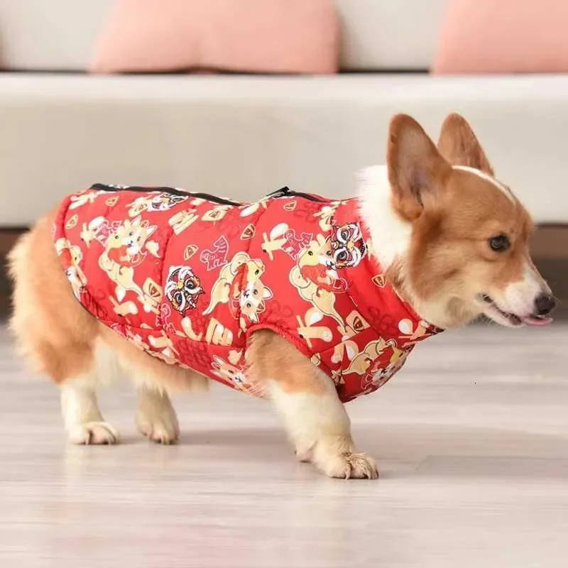 

2023 Warm Dog Down et Winter Thickened Dog Clothes Waterproof Dog et Medium and Large Dog Clothing Welsh Corgi Clothing W250904