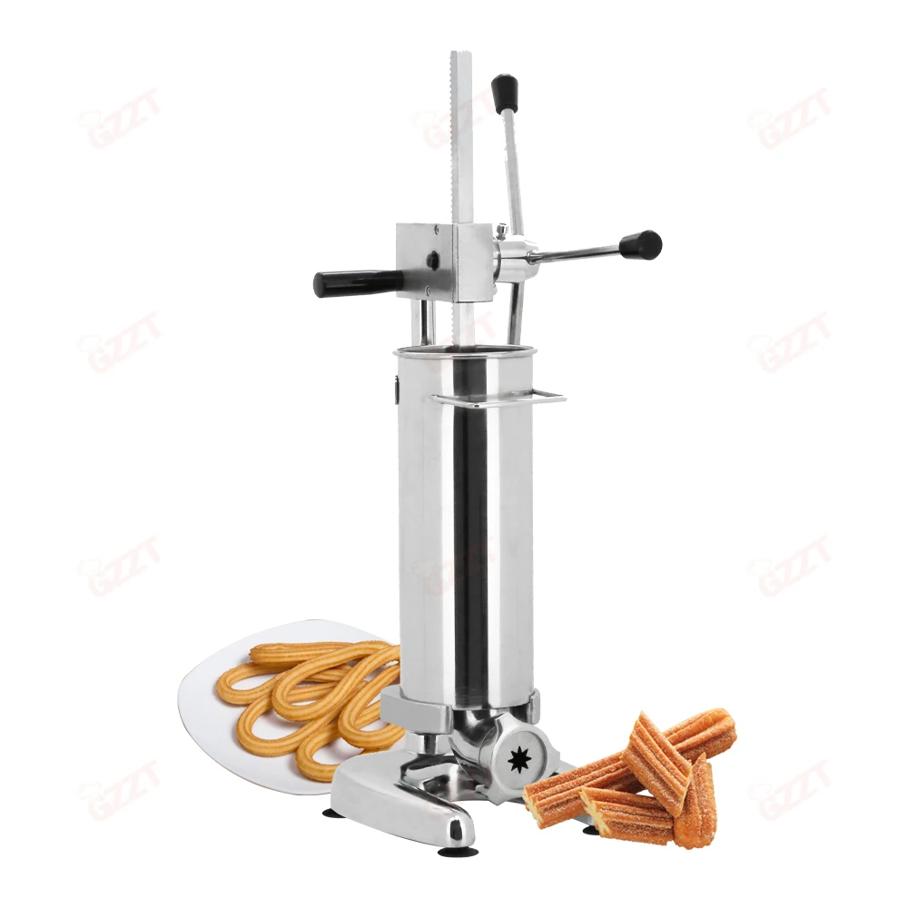 

2026, New model2L 3L Manual Press Spanish Churros hine Hand Crank Mini Churros hine Fast Food Trailer for Spanish Churros