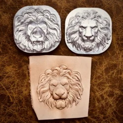 3D Lion Head Leather Embossing Mold Vegetable Tanned Leather Stamp Hot Cold Stamping Die Craft Pressing Shaping Tool