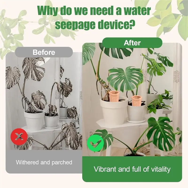 A25F-Automatic Plant Watering Stake 4 Pack For Terracotta Watering Spikes For Terracotta Watering Device Use During Vacations