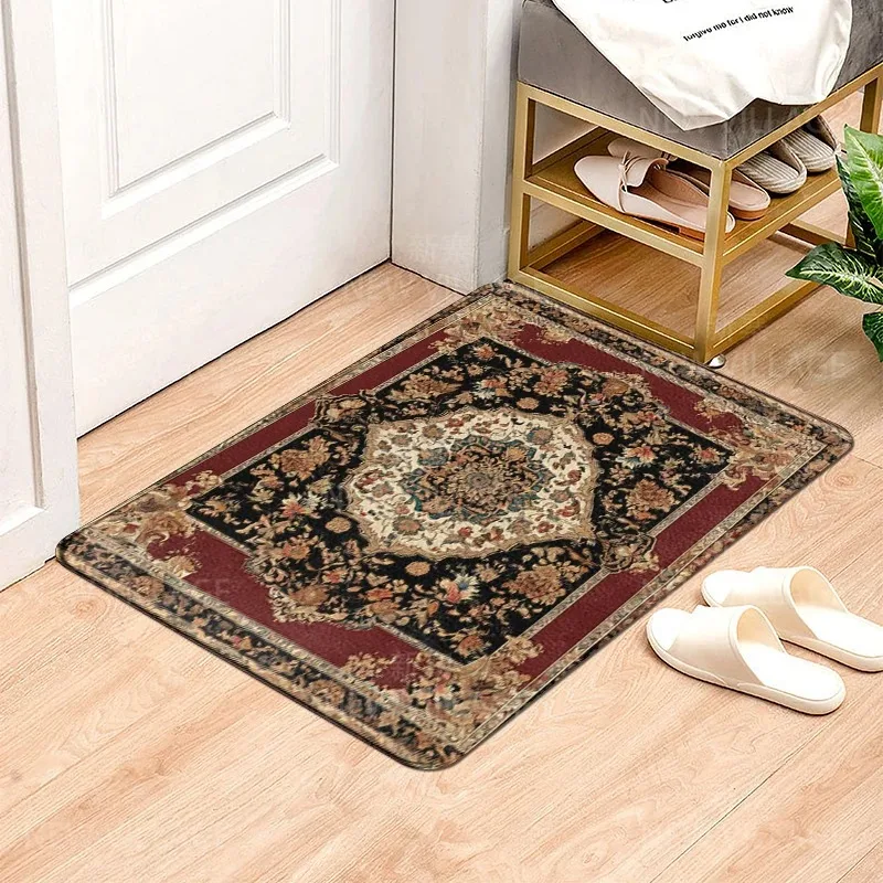 Persian Pattern Style Design Bathroom Non-silp Door Mat Suitable for Living Room Entrance Decorative Accessories Pad Bedroom Rug