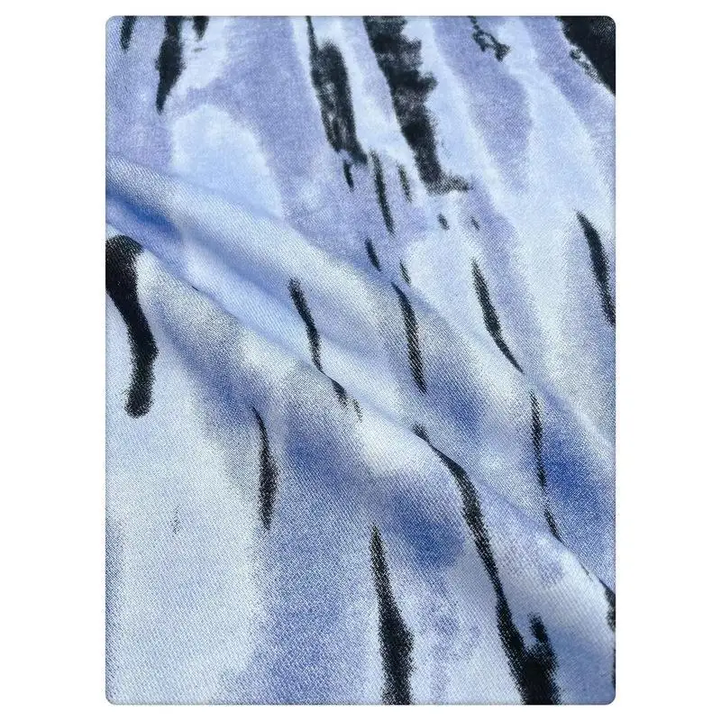 Tie-dyed Striped Denim Fabric By The Meter for Jeans Pants Skirts Jackets Clothing Diy Sewing Cloth Breathable Stripe Blue Pink