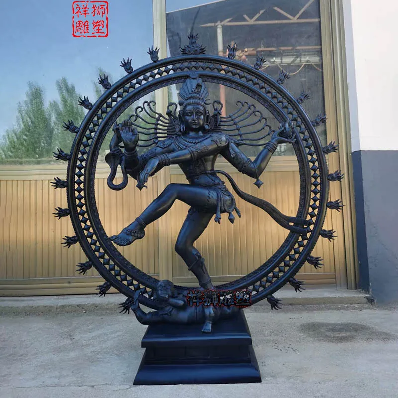 HT Pure copper statue of Shiva, handmade dance king , Indian statue decoration, large customized according to pictures