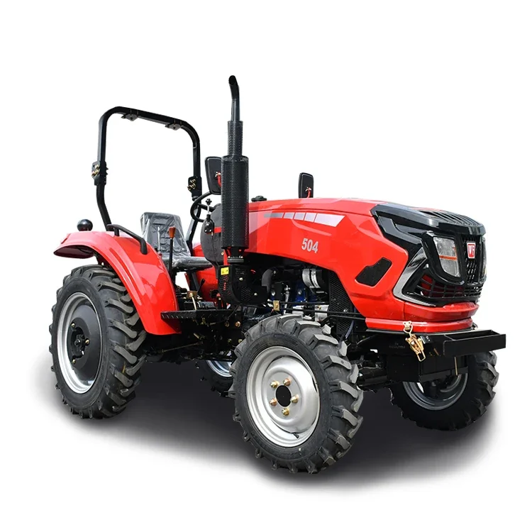 Chine 4WD 50hp Mini tracteur agricole chargeur frontal moteur de pelle rétro 4x4 petit tracteur agricole agricole mini-camions-pour