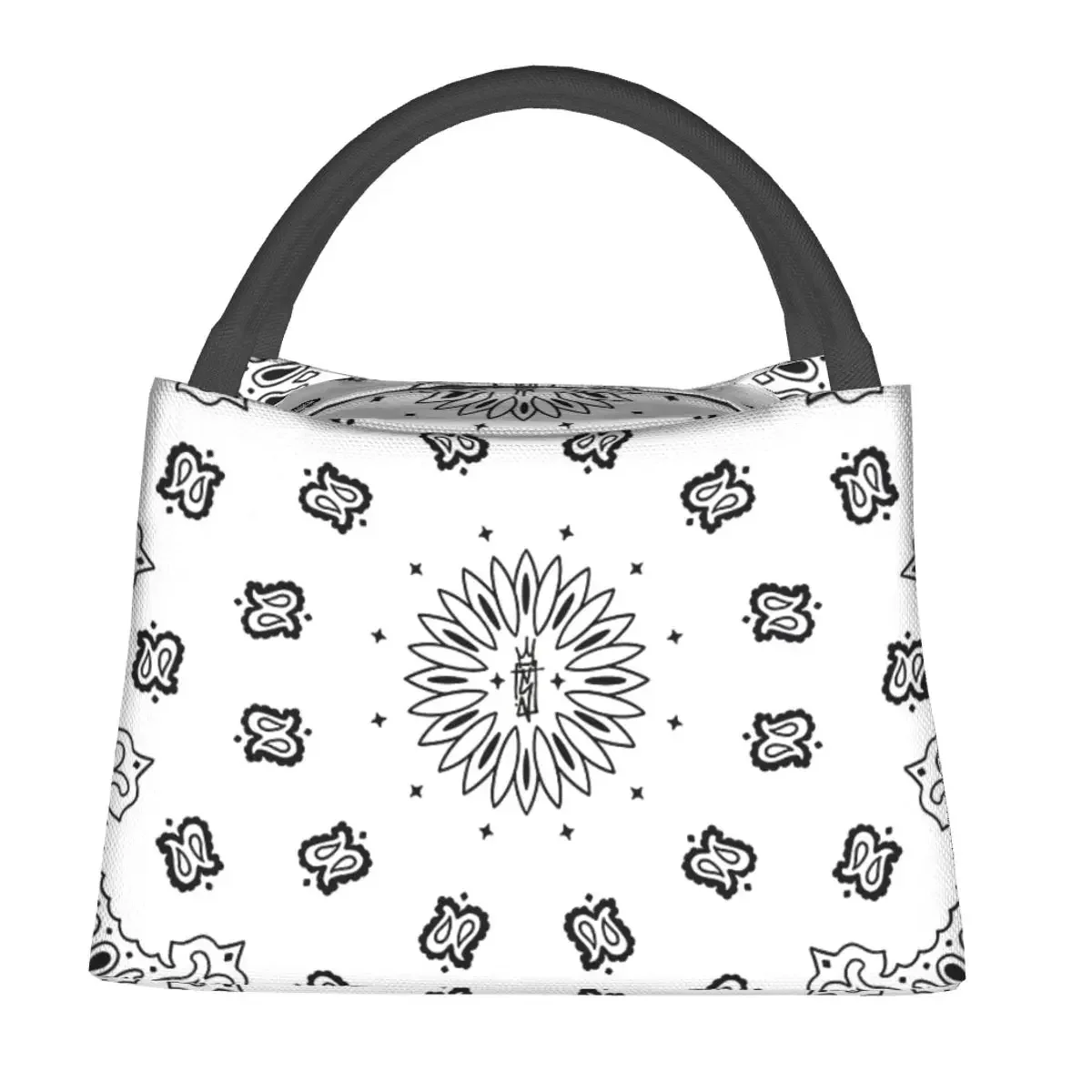

Bandana Custom White Lunch Bags Insulated Bento Box Portable Lunch Tote Picnic Bags Cooler Thermal Bag for Woman Kids Work