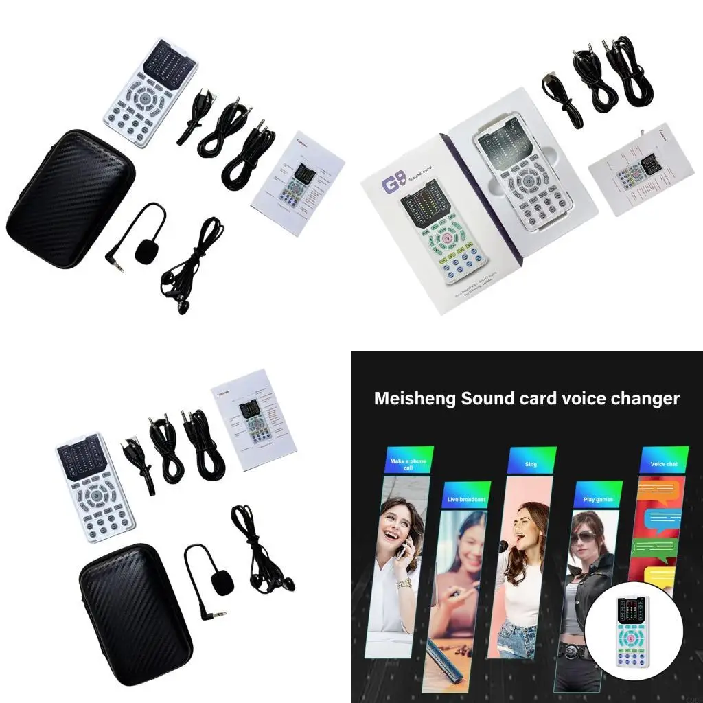 

C90F Устройство голоса с 16 звуковыми эффектами освещение Mini Live Trobscile Handshast Microfone Machine Machine Караоке