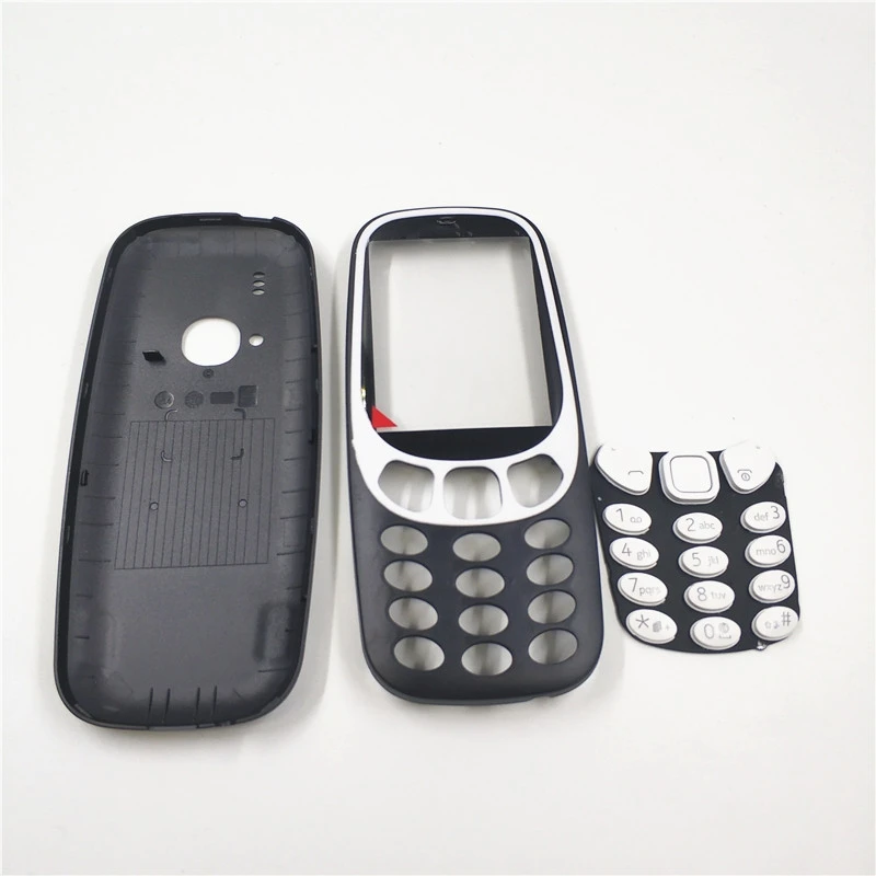 Full Housing for Nokia 3310 2017 (2G Version) Face Frame Battery Back Cover Housing with English Keyboard