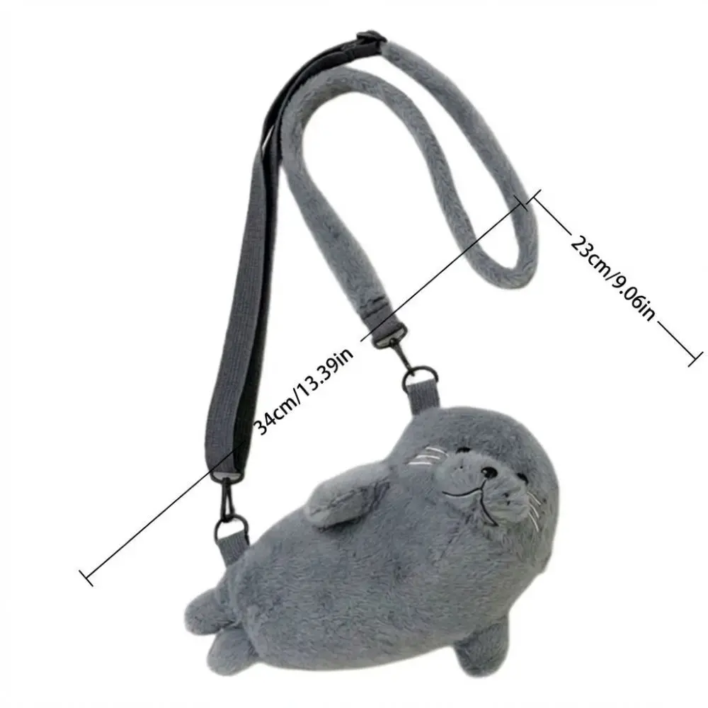 Weiche, flauschige, niedliche Seelchen-Umhängetasche, Cartoon-Handytasche mit verstellbaren Trägern, leichte Stoff-Umhängetasche, Damen-Accessoires – Detail 1
