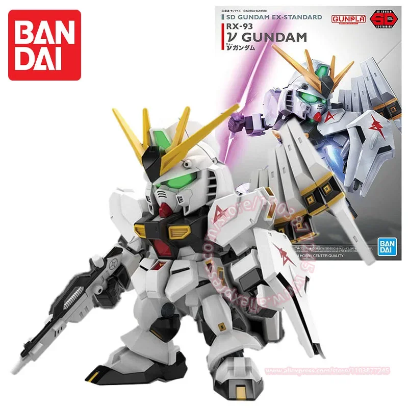 BANDAI SD EX-STANDARD RX-93 V GUNDAM BB Warrior Cartoon Model Cute Assembled Peripheral Toys Action Figures Ornaments Decoration