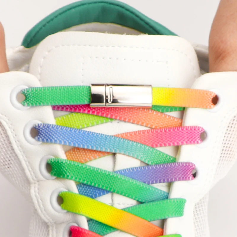 Magnetic Lock Shoe Laces Rainbow Elastic Laces Sneakers No Tie Shoelaces Without Ties Shoelace for Shoes Adults Kids Shoestrings