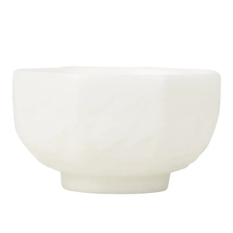 Pure handmade suet jade warm jade Bafanglai cup Chinese tea master teacup high-end gifts