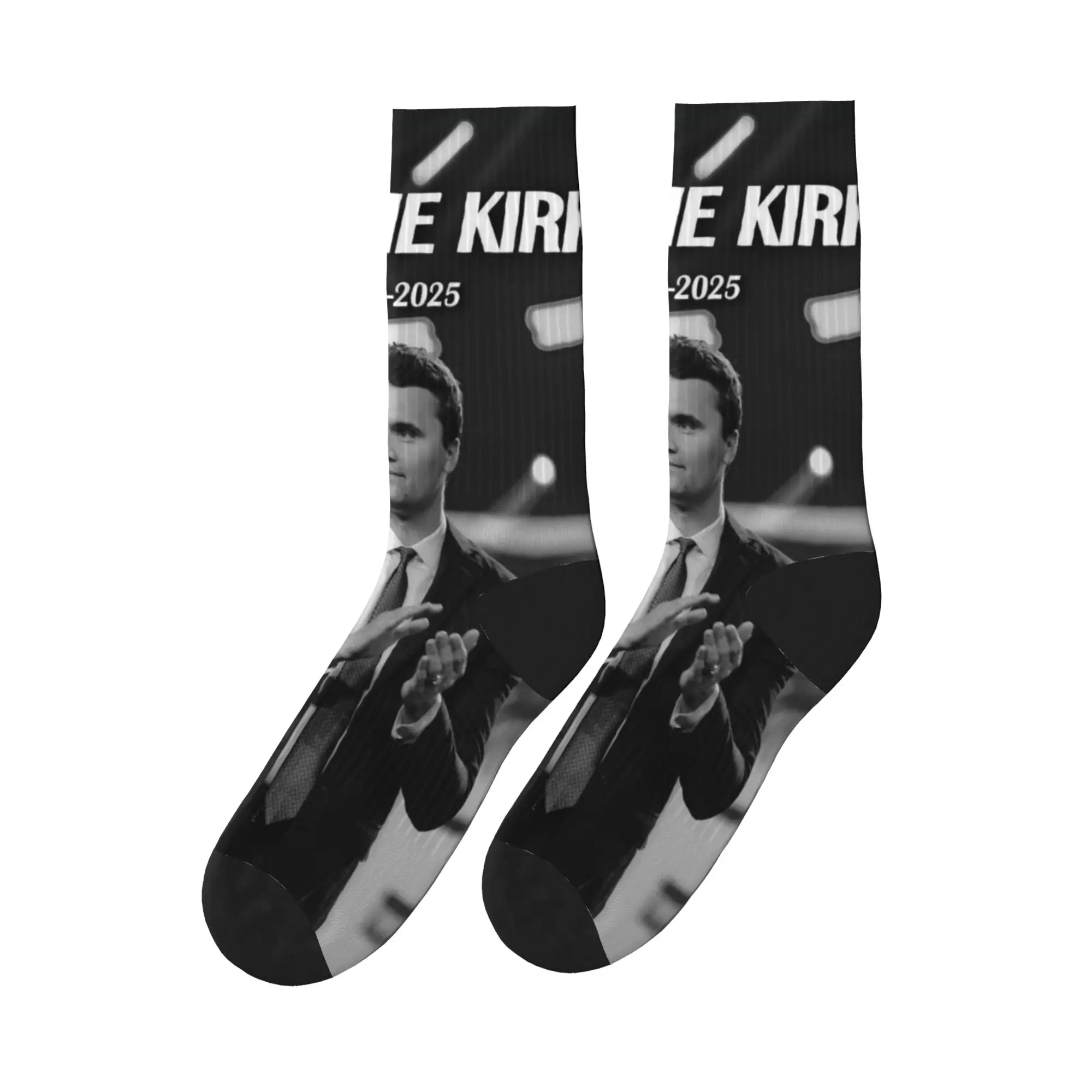 

Носки Charlie Kirk с общественной фигурой, Нескользящие чулки унисекс, мужские мягкие дышащие носки для скалолазания, весенние носки готического дизайна