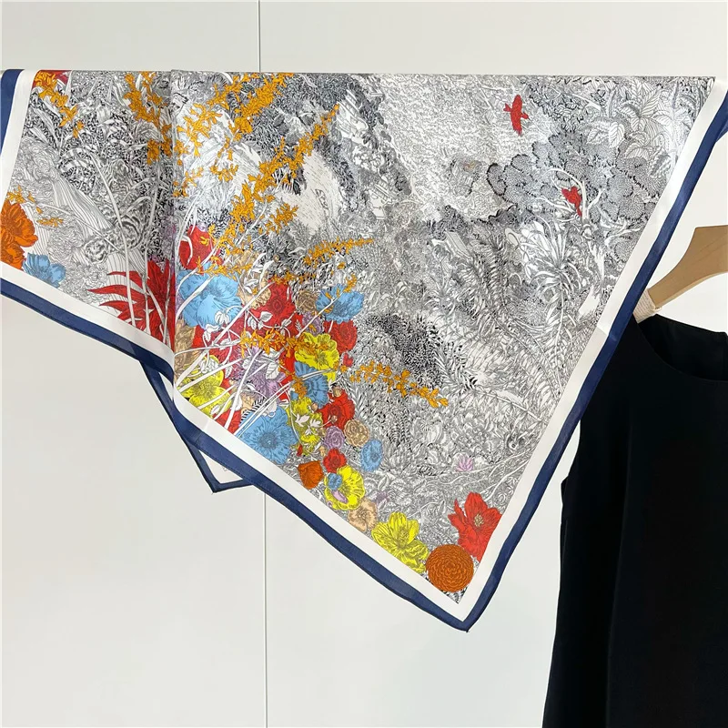 

Summer Silk Scarf Women Mulberry Shawls Foulards Femme Luxury Designers Head Bag Bandana Belt Neck Accessories Gift
