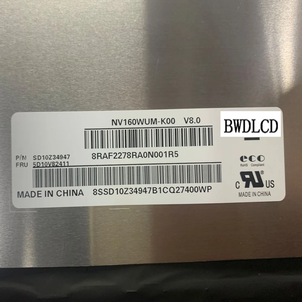 Imagem -06 - Fru 5d10v82411 5d10v82410 B160uak01.1 Nv160wum-k00 V8.0 16.0 1920x1200 Celular Toque para Lenovo T16 P16s Tela Lcd do Portátil