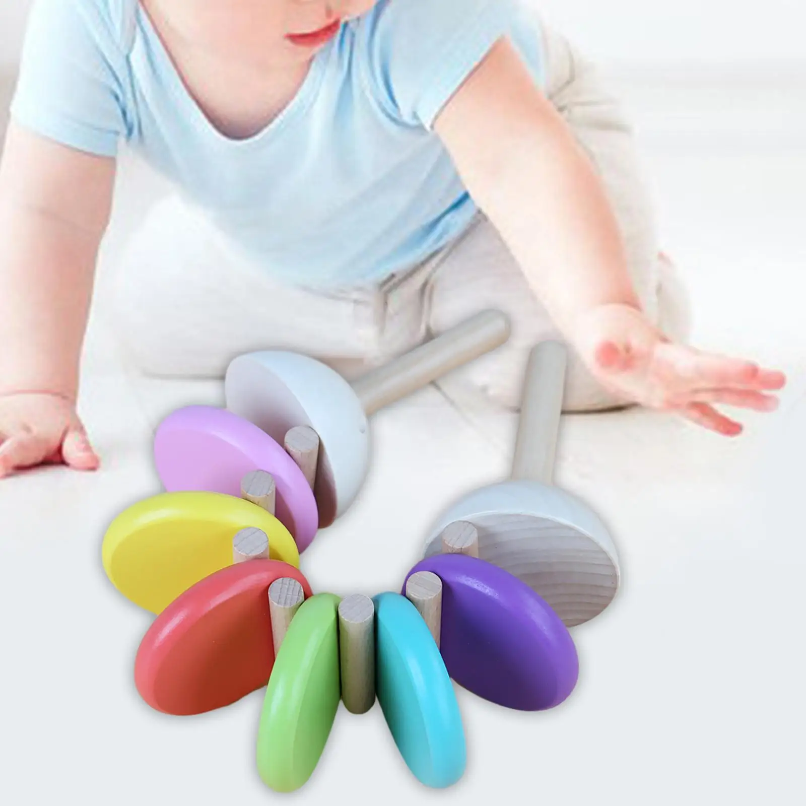 Musical Castanets Wooden Toy for Baby Hand Eye Coordination Music Enlightenment Early Learning Montessori Rhythm Clappers Gift
