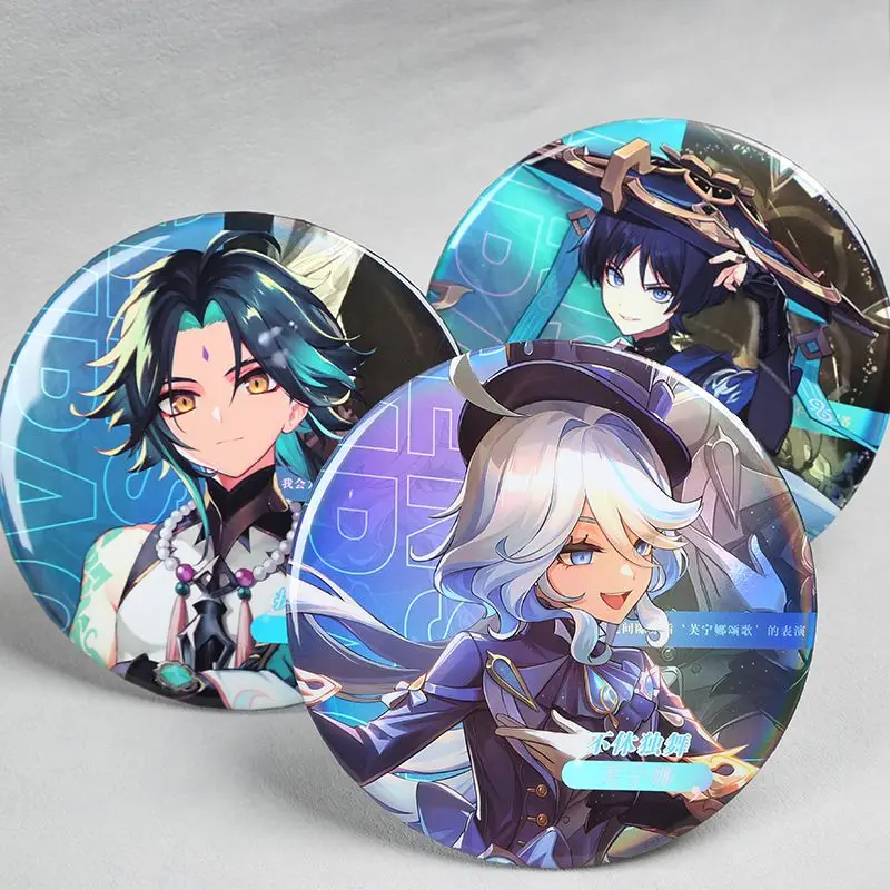 

Game Impact Furina Big 15cm Instant Noodles Badge Stand Brooch Pin Neuvillette Cup Noodles Badge lid Pins Ornament For Fans Gift