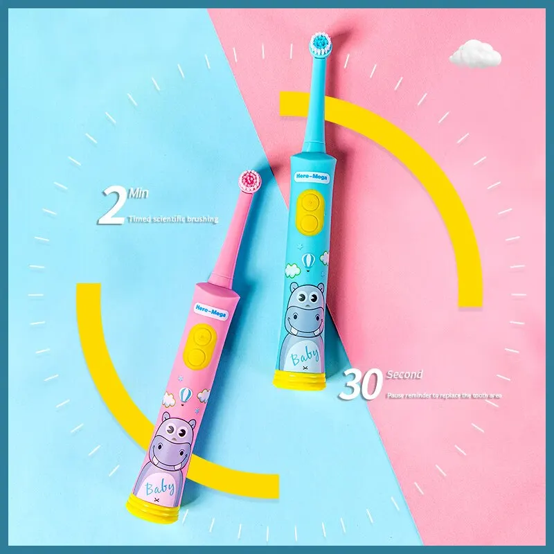 Rotary Electric Toothbrush For Children Oral Care IPX7 Waterproof USB Fast Charge Smart High Quality