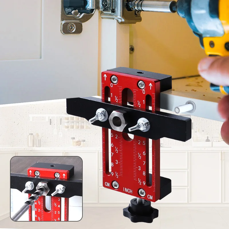 Cabinet Door Installation Positioner Clamp Aluminum Alloy Cabinet Hardware Jig Adjustable Length Cabinet for Cabinet Doors