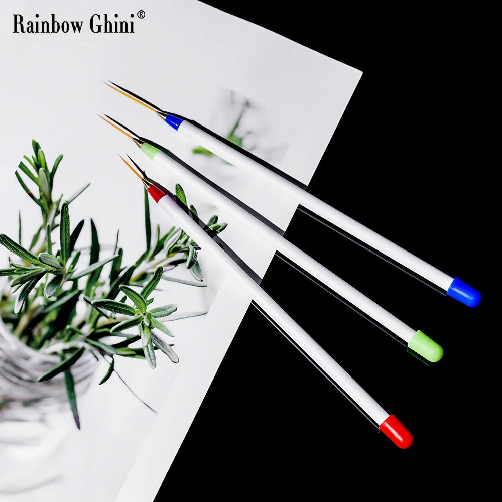 3pcs/set Nail Brush Drawing Pen Extremely Fine Brushwork Feel Color Art Liner Painting Outlining Pen Nail Decoration Beauty Tool