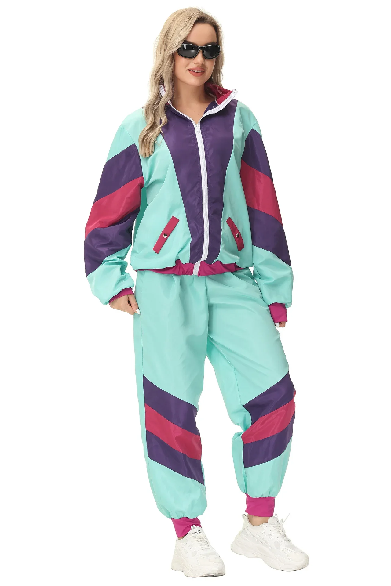 Music Festival Disco Retro Trend Party Stage Clothes 80s Clothing Tracksuit Jacket And Pants