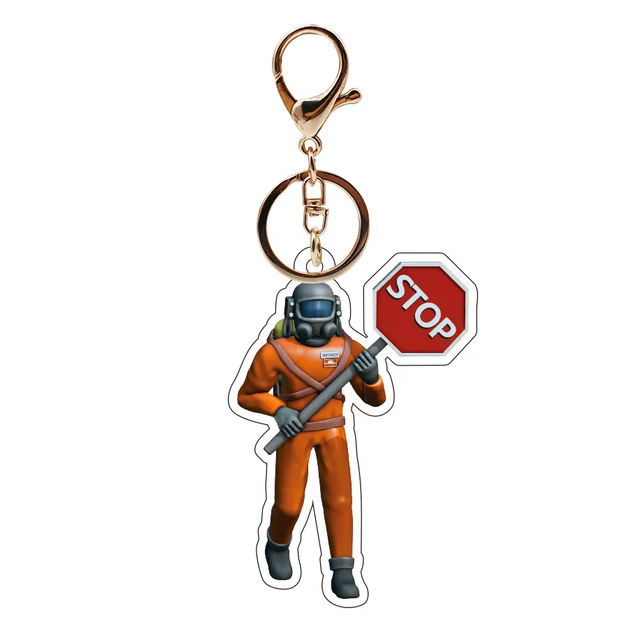 Game Lethal Company Keychains Cartoon Figure Key Chain Ring For Men Pendant Jewelry Fans Gift Cosplay Bag Accessories