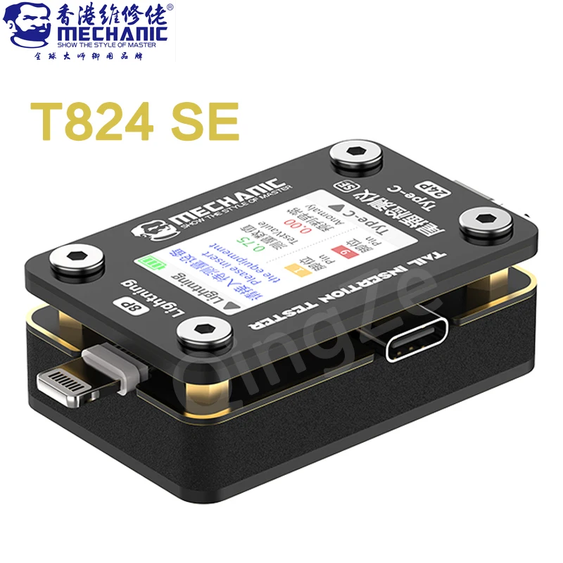 Mechanic T824 SE Mobile Phone Tail Insertion Detector Tools No Disassembly Required Digital Display Current Power Check Pin