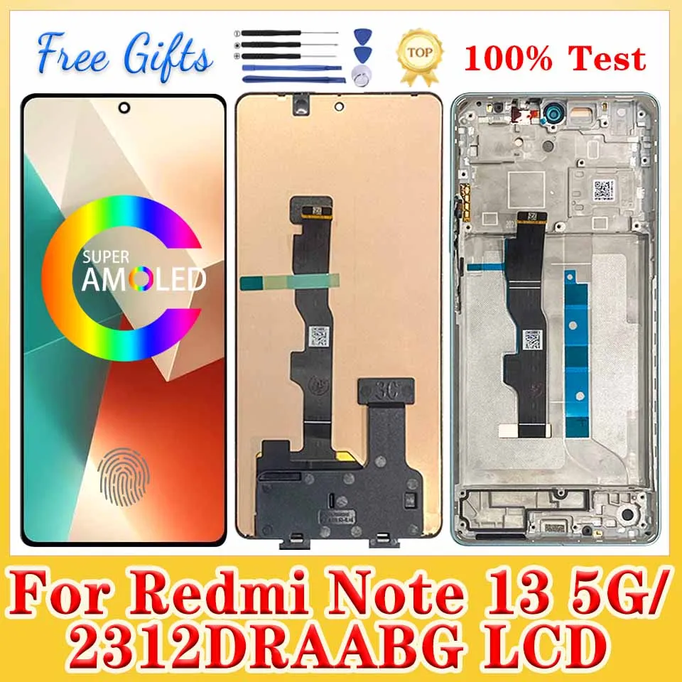 667-''オリジナル-xiaomi-redmi-note-13-5g-2312draabg-lcd-ディスプレイ-note13-2312draabi-タッチスクリーンデジタイザーアセンブリの交換