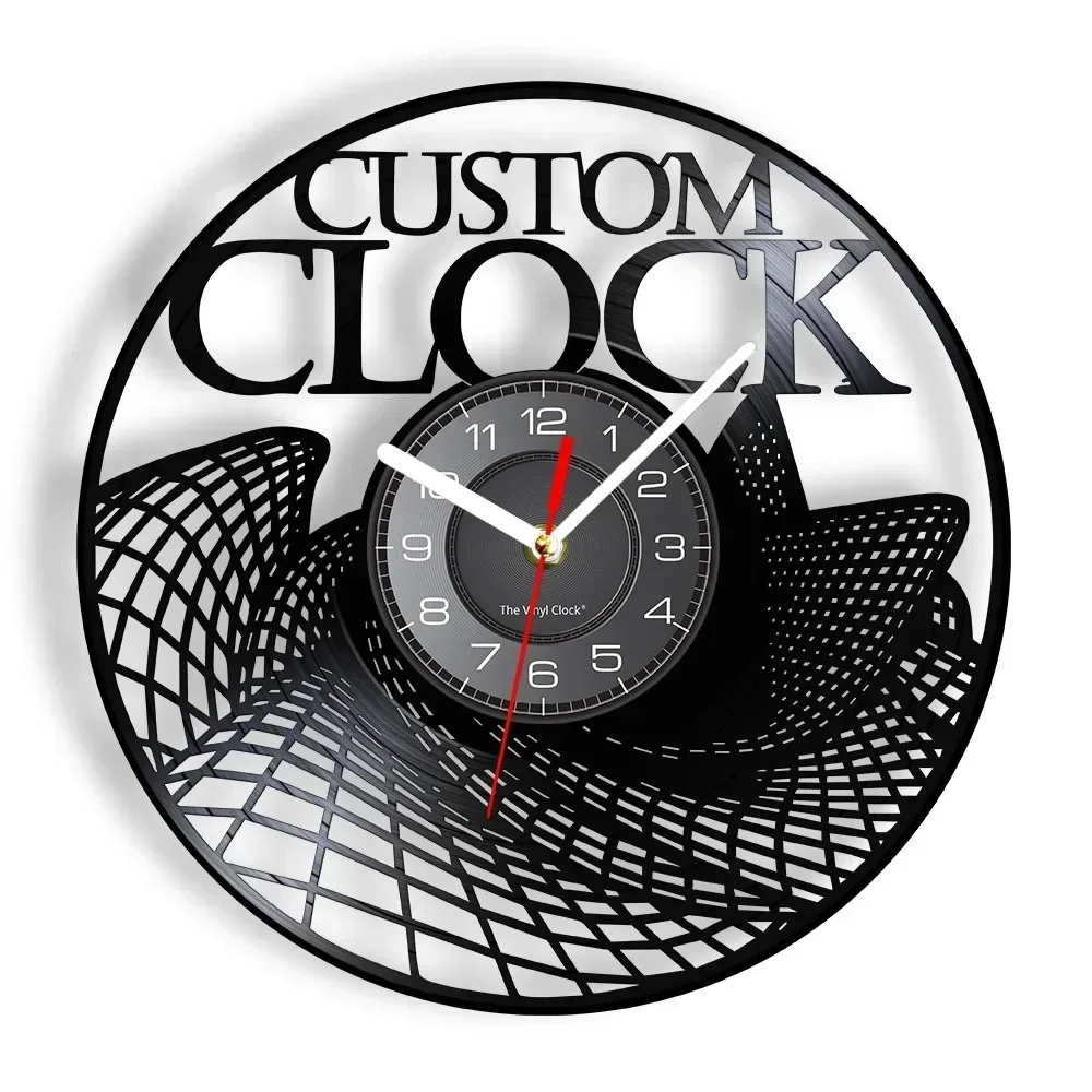 Custom Order Your Design And Logo Personal Personalized Vinyl Clock Vintage Customization Record Watch Timepieces New Year Gift