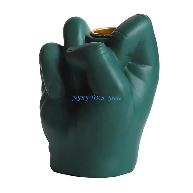 L8RC Funny Middle Finger Holder Table Candlelight Dinner Props Decoration