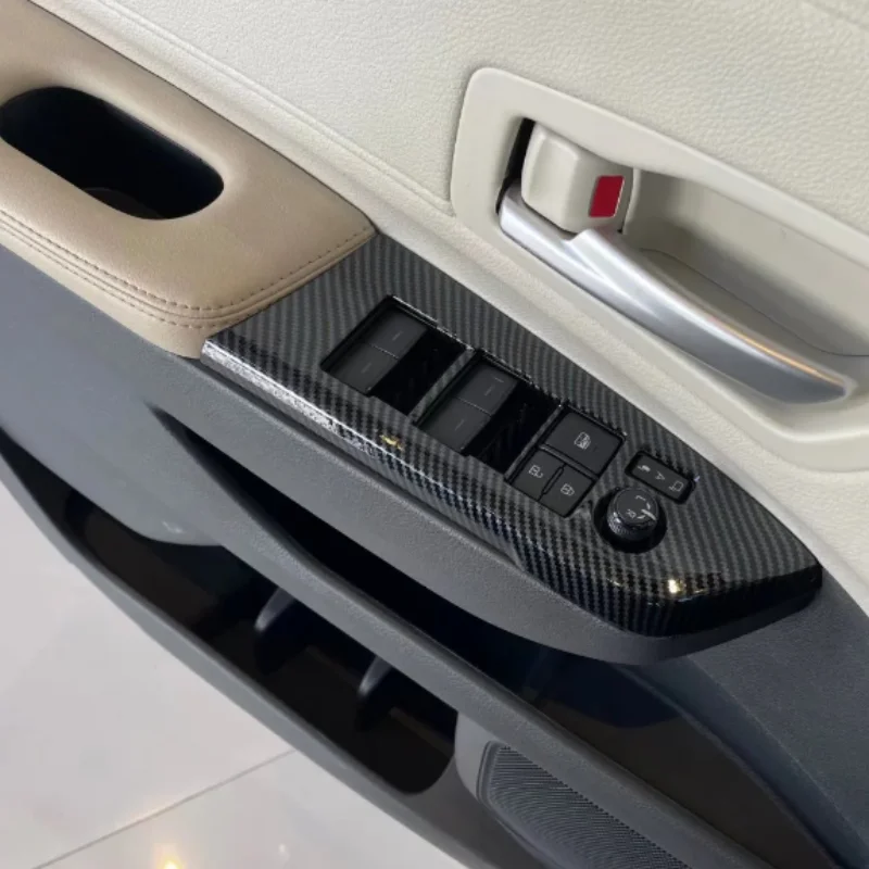 Interior Door Armrest Glass Button Window Switch Panel Cover Decoration Car Accessories 4Pcs For Toyota Sienna 2021 2022 2023