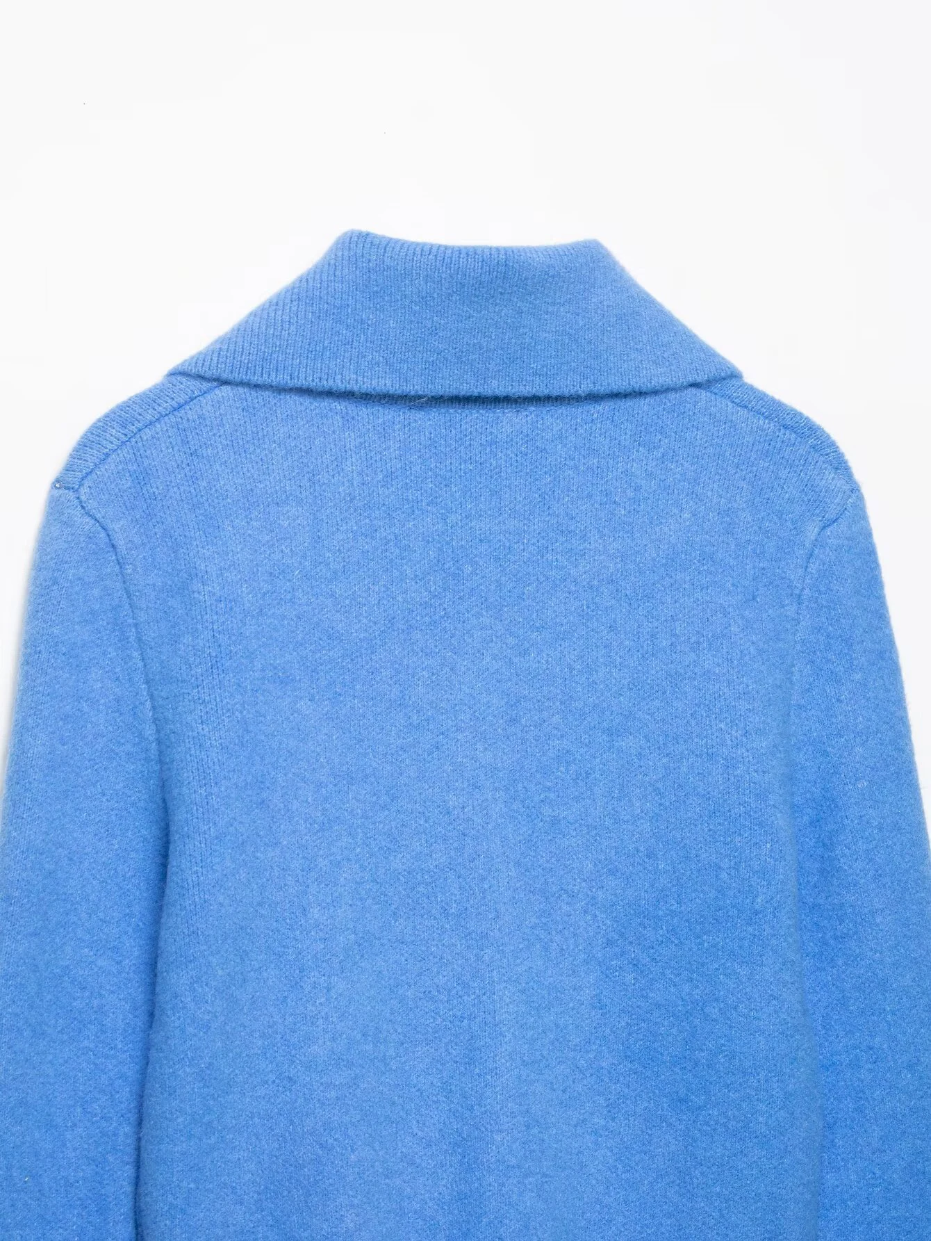 European and American style 2026 spring new product women's versatile long sleeved lapel zipper knitted jacket