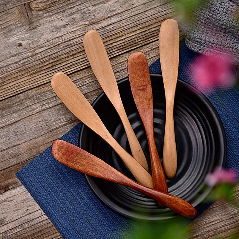 Wooden Marmalade Knife Mask Japan Butter Knife Dinner Knives Tabeware with Thick Handle