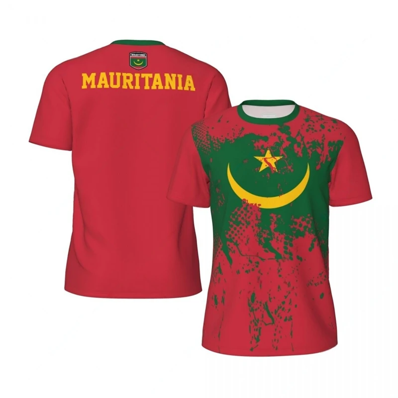 Fashion Mauritania Flag Football T Shirt Casual Summer Short Sleeve Mens 3D Printed Sports T-shirt Loose Street Quick Dry Tees