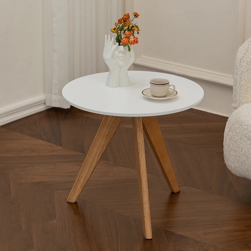 

Скандинавский журнальный столик из массива дерева, креативный круглый чайный столик, приставной столик к дивану для гостиной, мобильный столик для хранения вещей, современная мебель