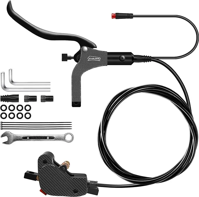 DYISLAND 2-Kolben Elektrofahrrad Hydraulische Scheibenbremse 2PIN Stromunterbrechungsfunktion E-Bike-Bremse CNC-Fertigungsprozess Aluminiumlegierungsbremse