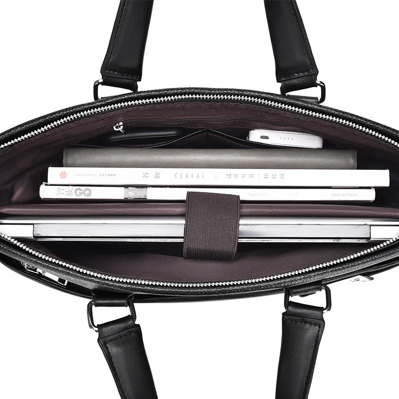 Fashionable Head Layer Cowhide Briefcase Genuine Leather Men Bags Men Handbag Large Capacity File New Computer Bag Crossbody Bag