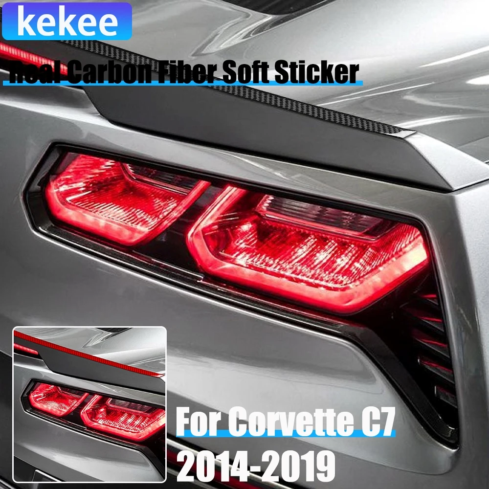 

Настоящее углеродное волокно, автомобильные аксессуары, декоративная полоса задней двери, мягкая наклейка для Corvette C7 LT1 Z06 ZR1 LT5 2014-2019