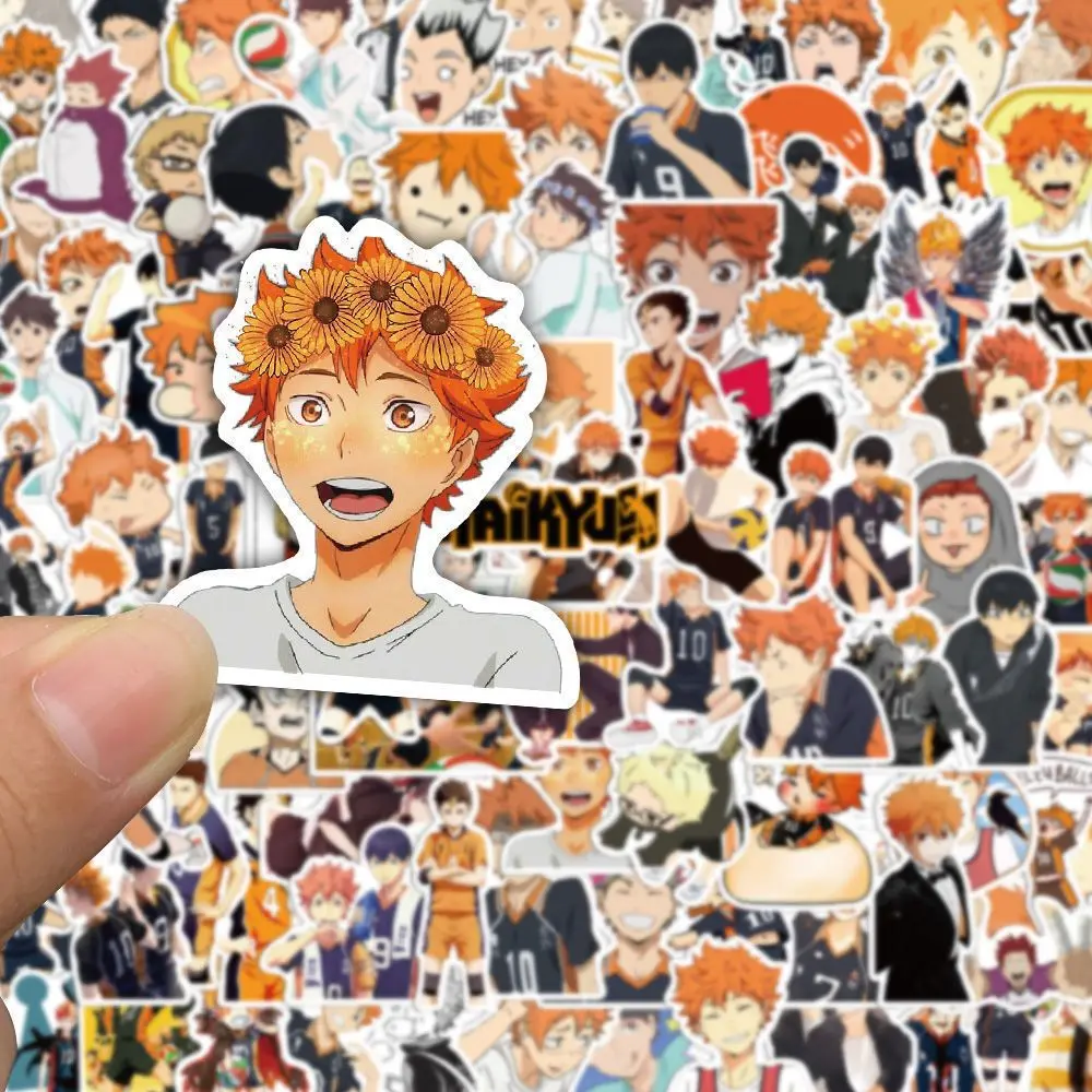 Pegatinas de manual haikyuu de Anime japonés, pegatinas periféricas de dibujos animados, bricolaje, teléfono móvil, ordenador, pegatina no duplicada, regalos, 100 unids/set