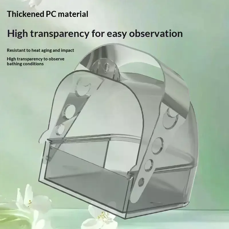 Bain d'oiseaux transparent grand format facilement démontable avec tiroir amovible léger pour le nettoyage et l'entretien des cages à oiseaux