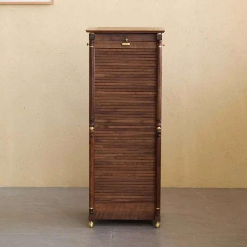 For Black Walnut Solid Wood Rotating Floor to Ceiling Storage Cabinet Rack for Teacup Tea Set Tools High Capacity