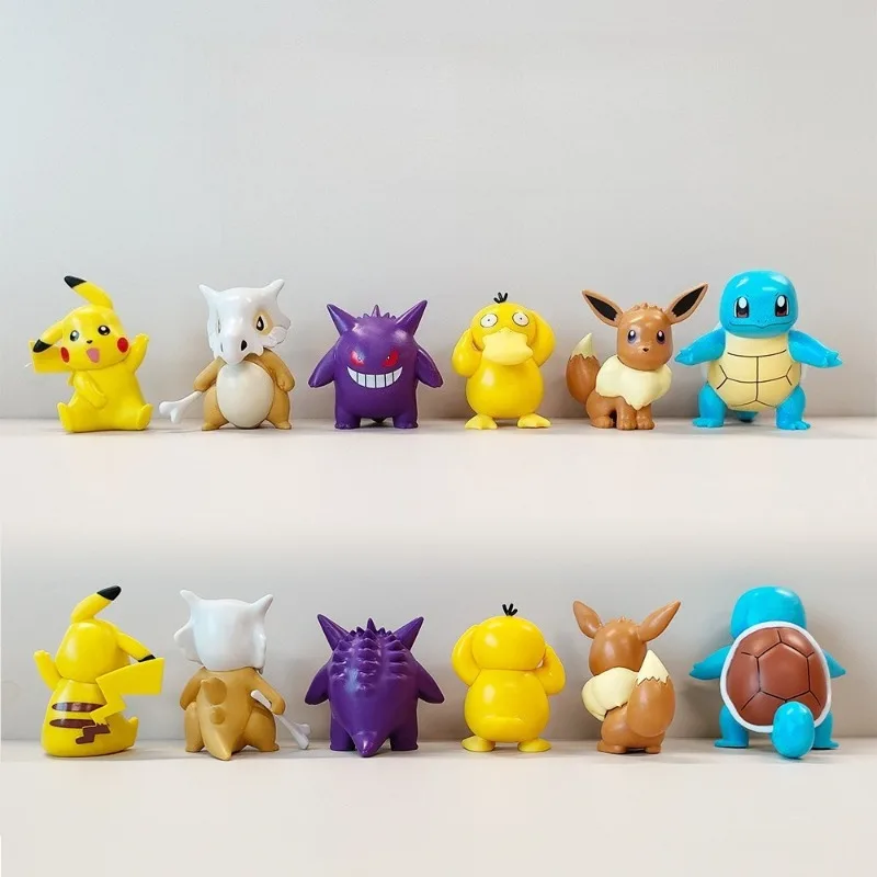 

6PCS Hot Kawaii Pikachus Series Standing Position Model Cartoon Character Cute Creative Exquisite Figure Desktop Toy Gifts